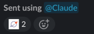 Message sent on slack using Claude